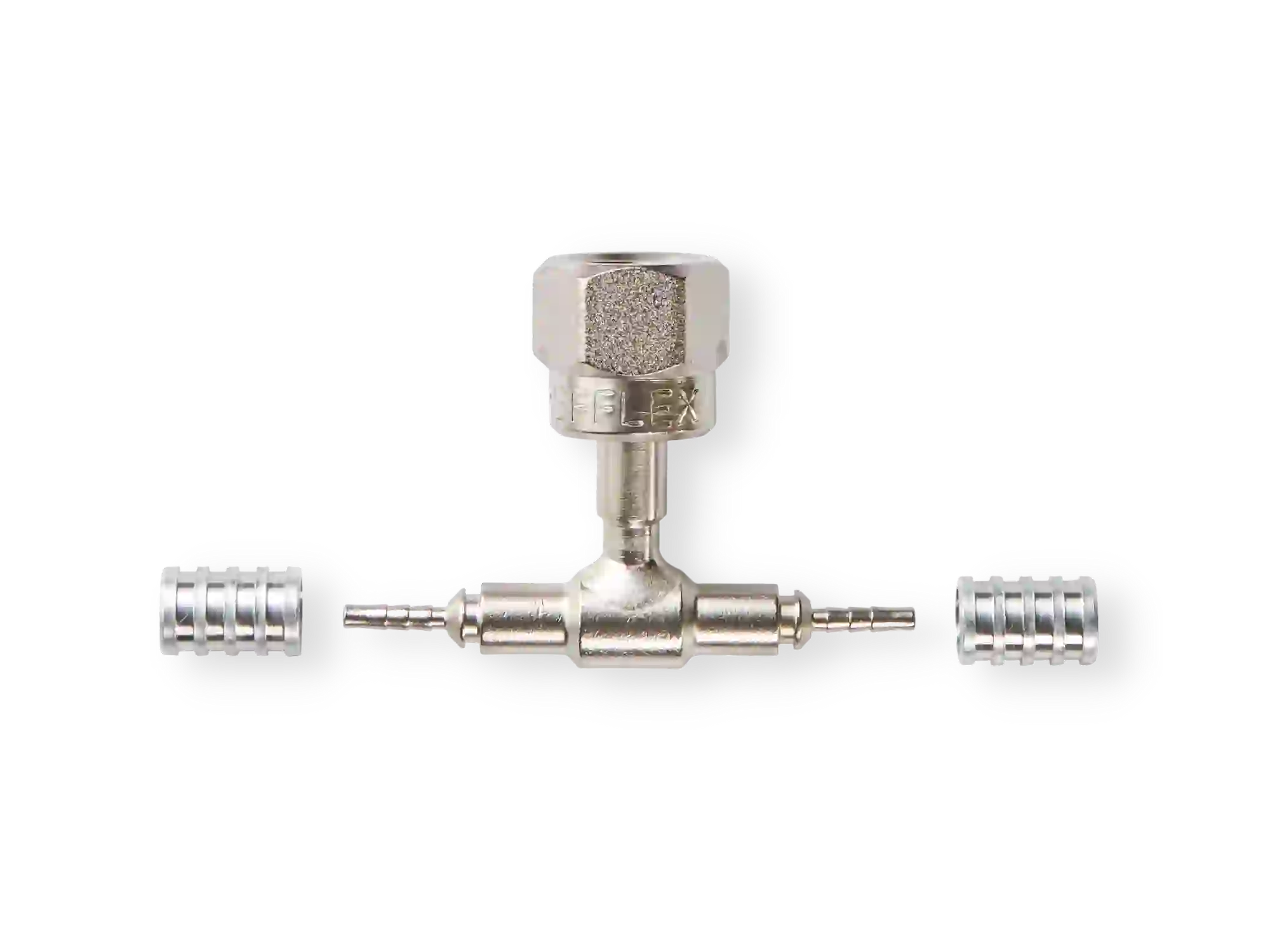 201641 | REFFLEX DN-2.0 T-connector  2x hose x 1/4" flare middle (L)