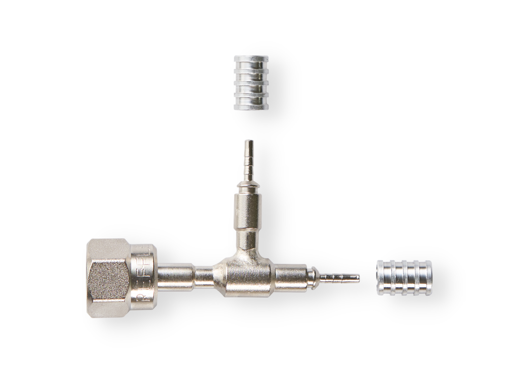 201644 | REFFLEX DN-2.0 T-connector 2x hose x 1/4" flare side